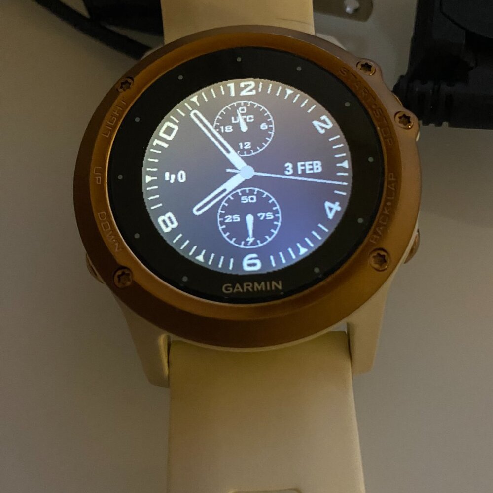 Garmin Fenix 3 Sapphire MultiSport Training GPS Watch Rose Gold with White Band